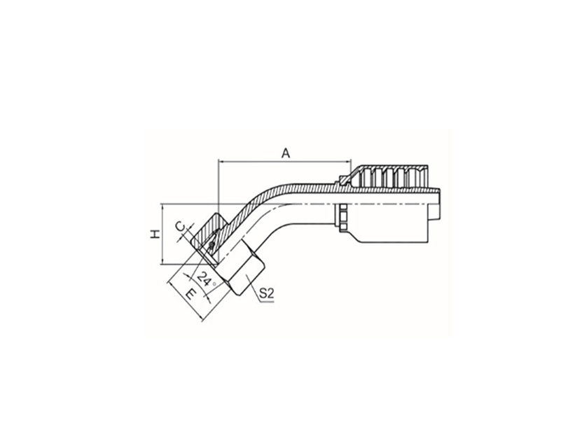 45°公制内螺纹24°锥带O形圈轻系列 ISO 12151-2 DIN 3865