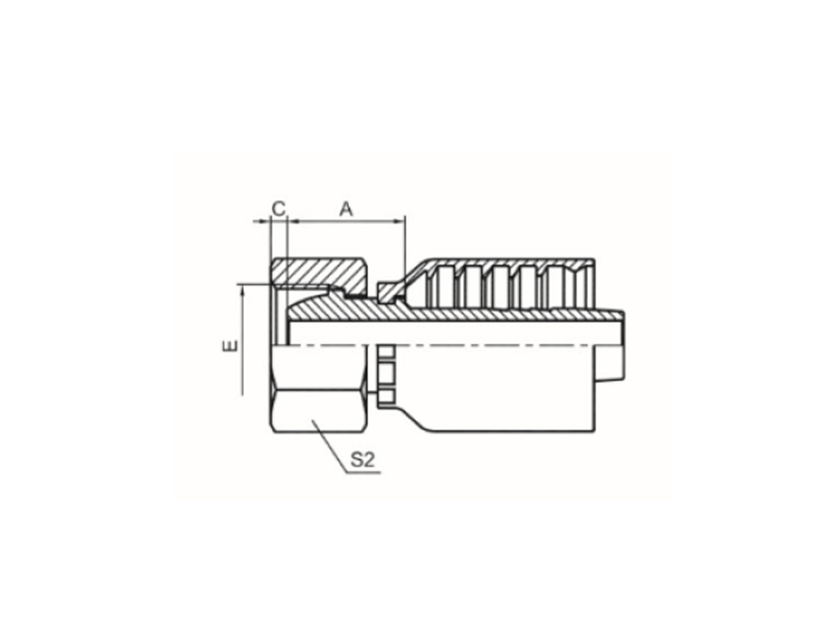 METRIC FEMALE THREAD 24° SPHERICAL LIGHT SERIES