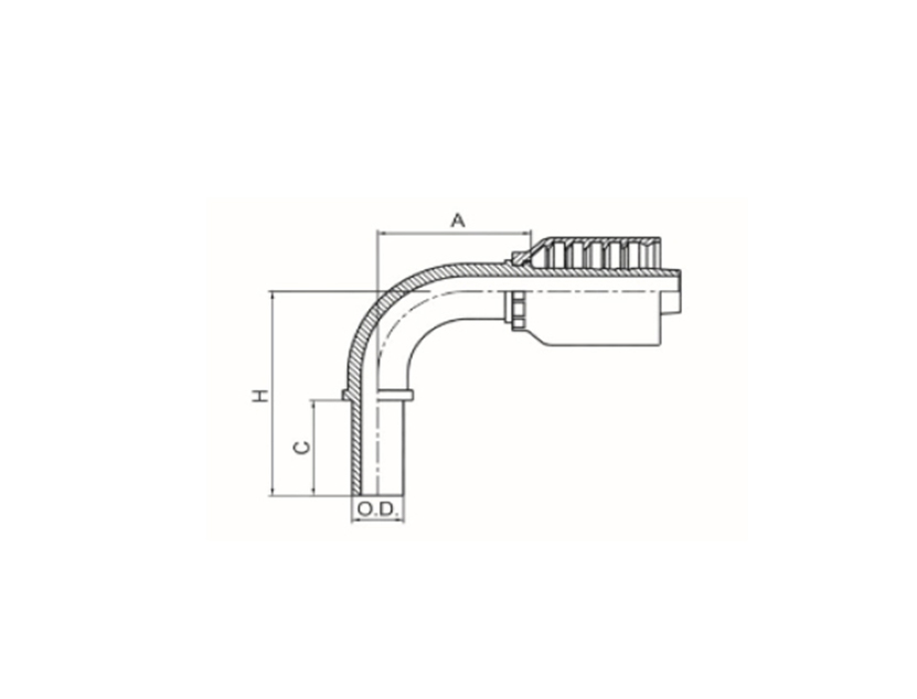 90° METRIC COMPRESSION FITTING STRAIGHT TUBE DIN 2353