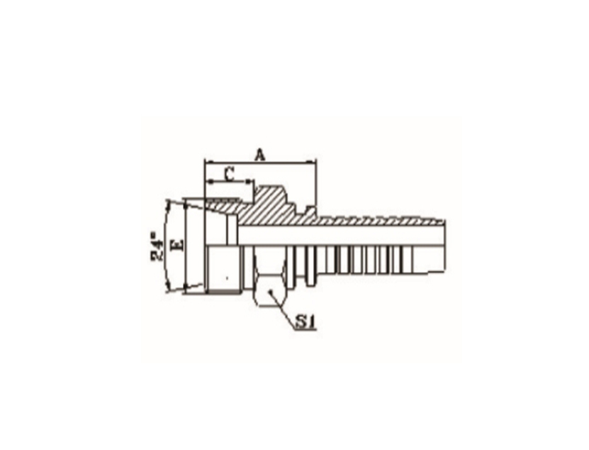 METRIC MALE EXTERNAL THREAD 24° INTERNAL CONE LIGHT SERIES ISO 8434-1-DIN 3861 Product Image