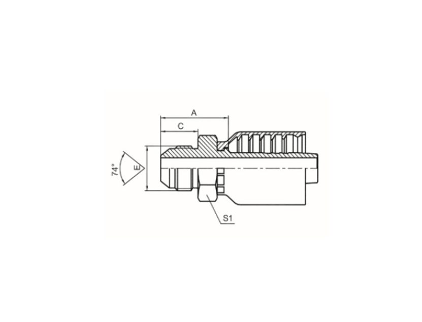 NATIONAL STANDARD METRIC MALE EXTERNAL THREAD 74° EXTERNAL CONE REF. GB/T5628 Product Image
