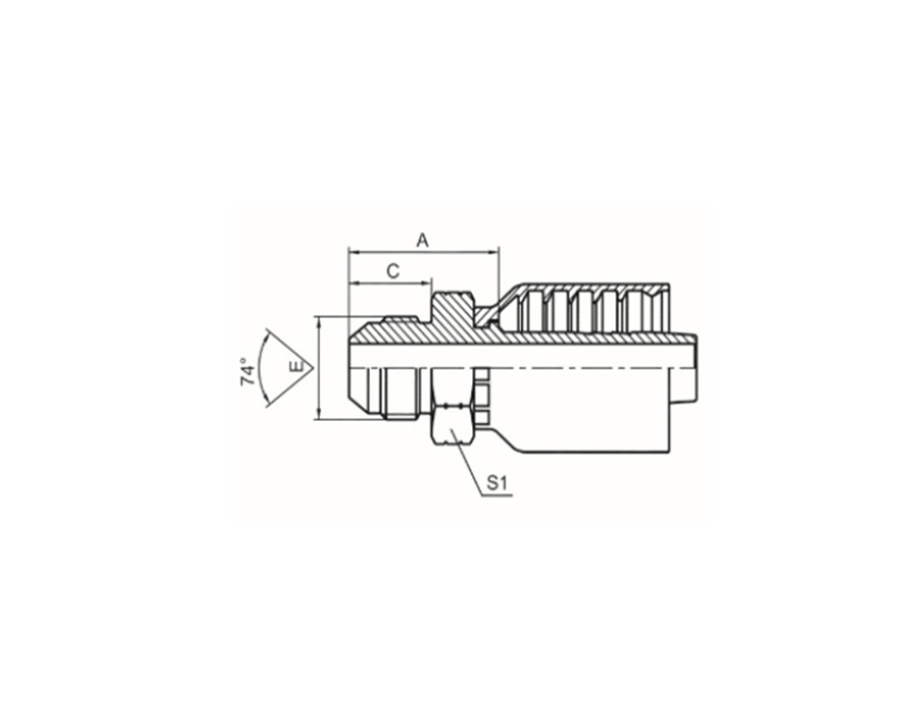 AMERICAN JIC MALE EXTERNAL THREAD 74° EXTERNAL CONE ISO 8434-2 SAE J514 Product Image