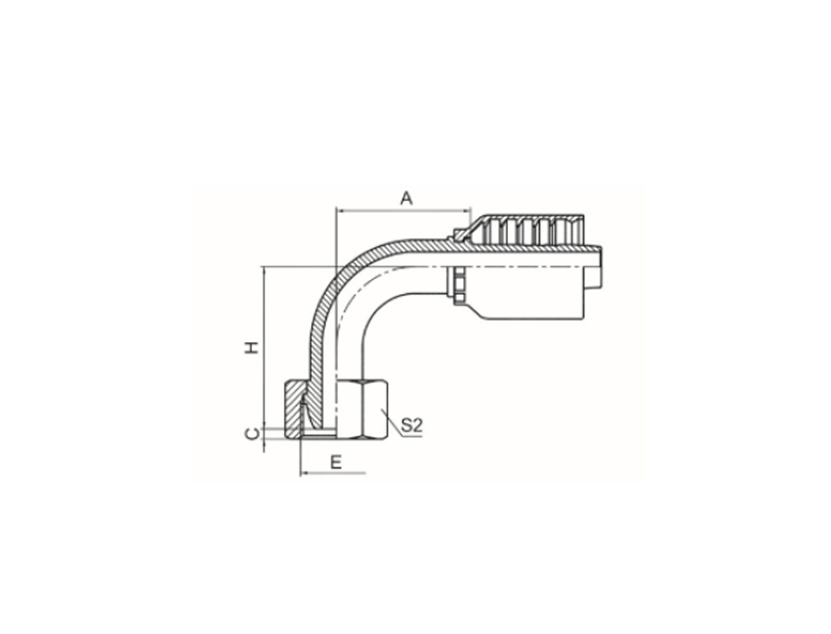 90° METRIC FEMALE INTERNAL THREAD 24° CONE SPHERE HEAVY SERIES Product Image