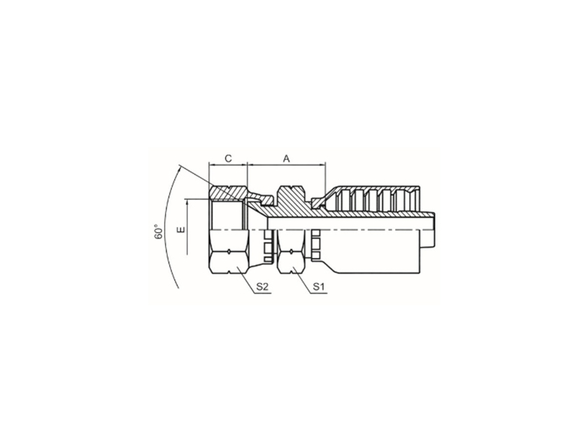 JIS B8363 BRITISH STANDARD FEMALE THREAD 60° INTERNAL CONE SEAT Product Image